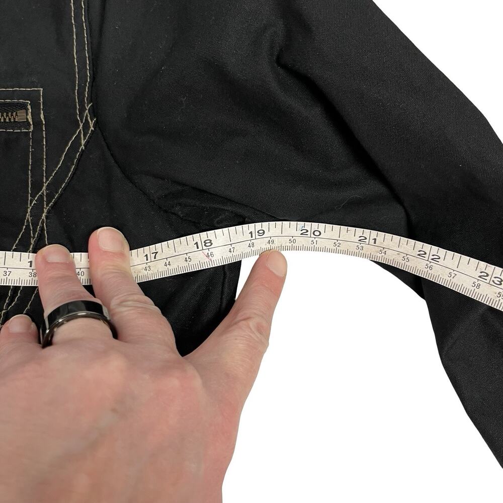 Boden Waxed Cotton Jacket Black Contrast Stitch Utility Pockets Size 10 - Picture 14 of 16